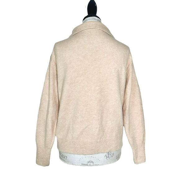 J. Crew | Women | Tan Merino Wool Alpaca Blend Quarter Zip Knit Sweater | Sz XS - Picture 3 of 12